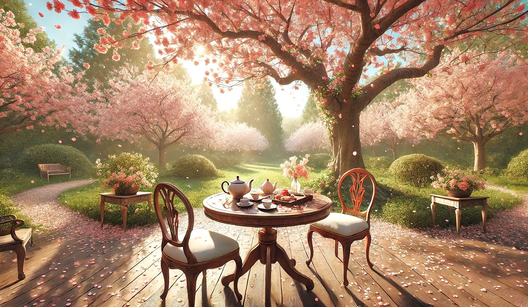 桜を眺めながら楽しむ大人のティータイム④