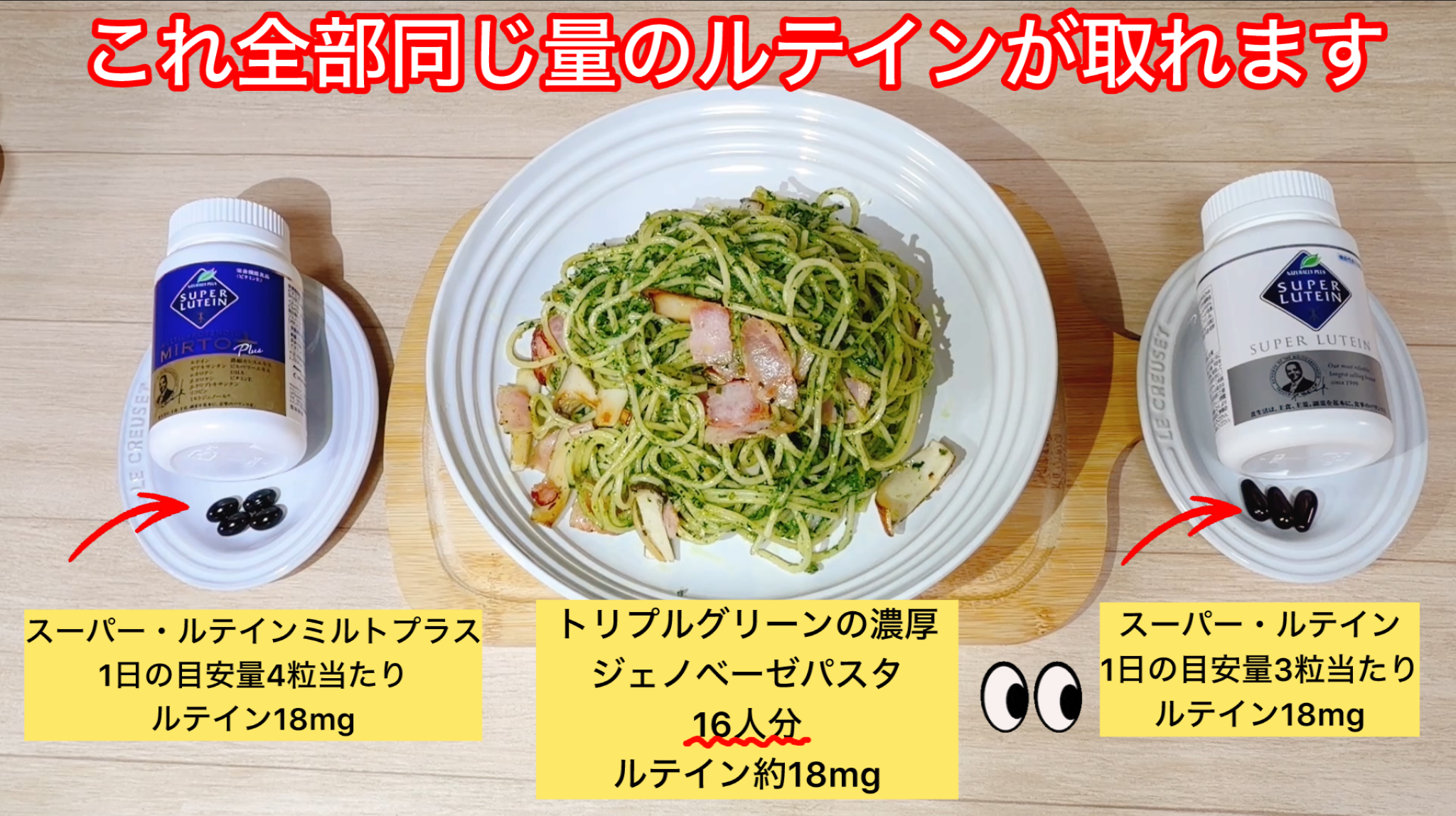 栄養士レシピ☆第2弾 ルテイン約18mgが取れる！？トリプルグリーンの濃厚ジェノベーゼパスタ④